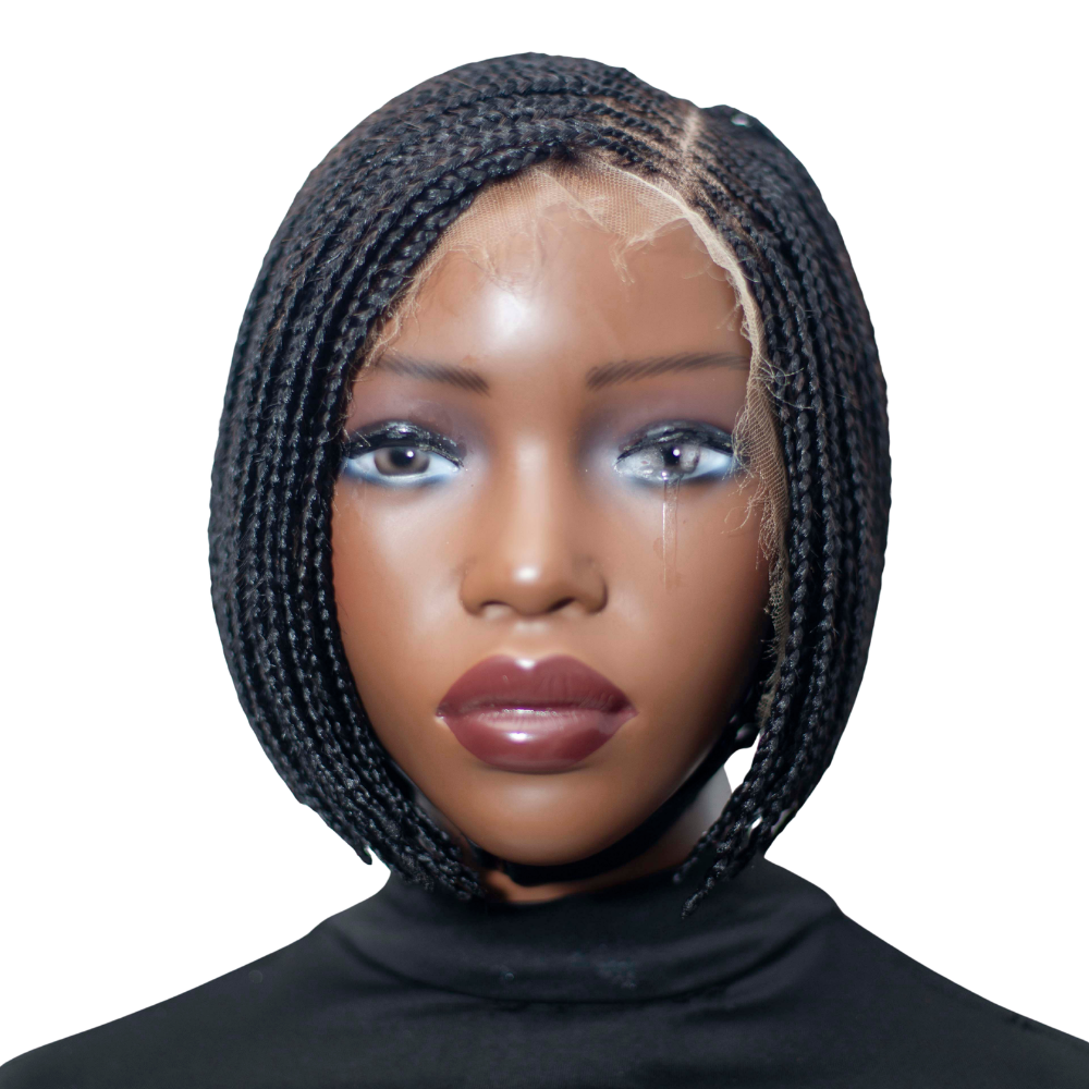 Jessy - Side Part Cornrow Bob 8" HD 13x4 Lace Frontal Black