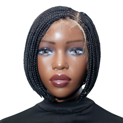 Jessy - Side Part Cornrow Bob 8" HD 13x4 Lace Frontal Black