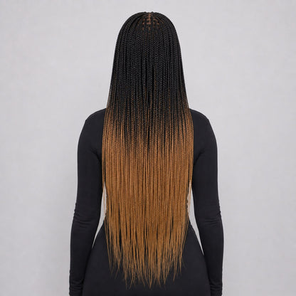 Ashley - Knotless Braids 28" HD 5x5 Lace Closure Color 1B/27