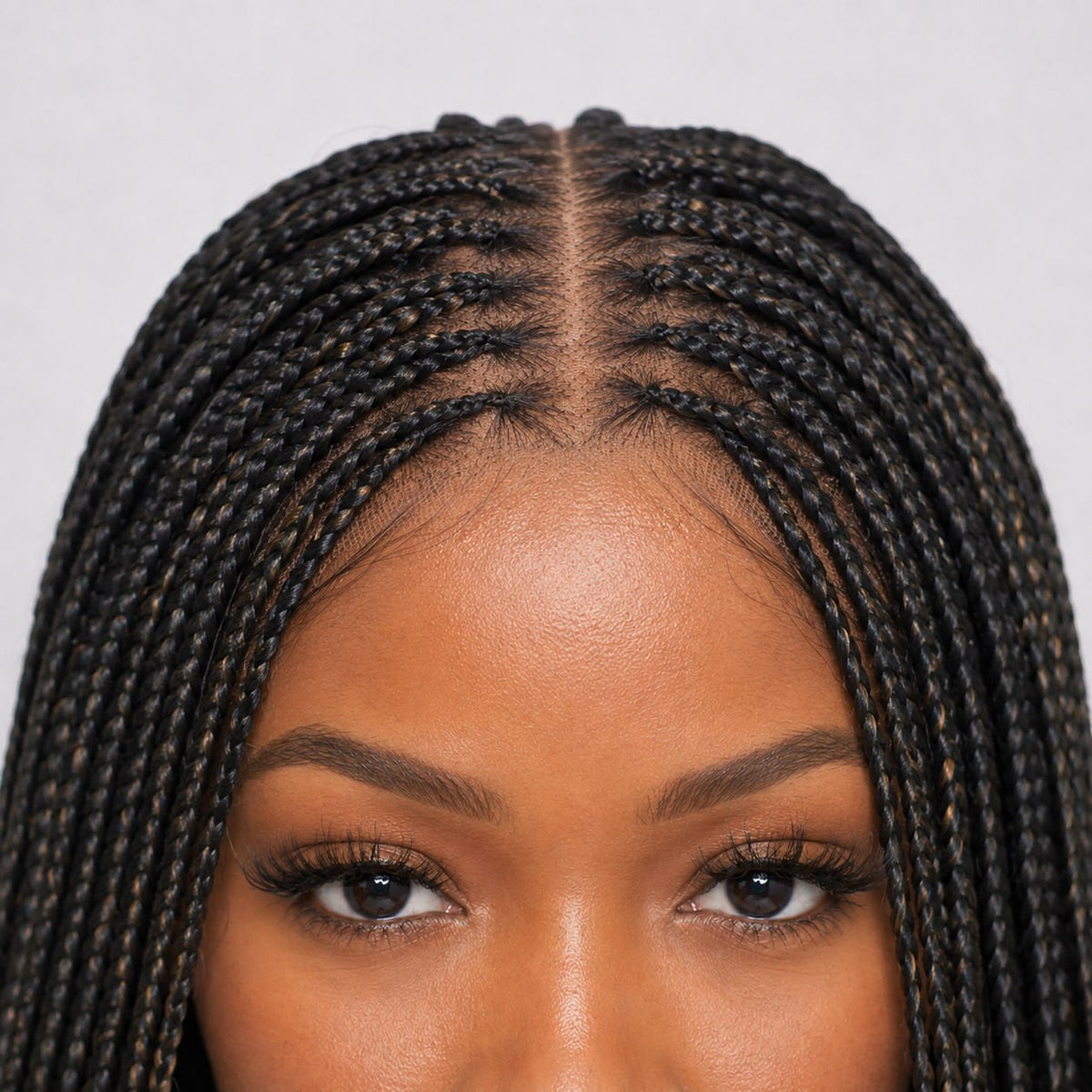 Ashley - Knotless Braids 28" HD 5x5 Lace Closure Color 1B/27
