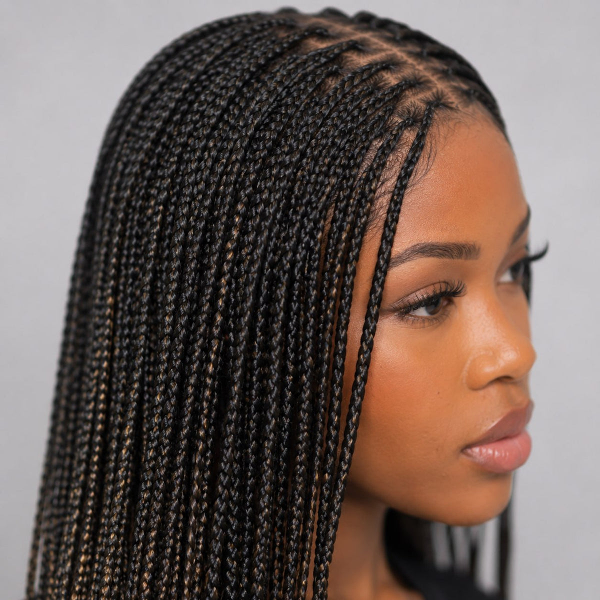 Ashley - Knotless Braids 28" HD 5x5 Lace Closure Color 1B/27