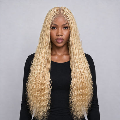 Nora - Bohemian Knotless Braids 28” HD Full Lace Color 613