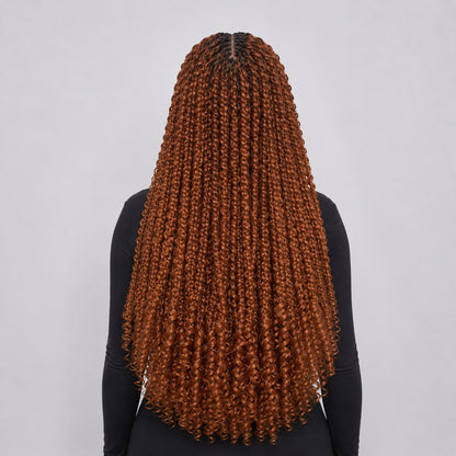 Nelly Kinky Twist - 26" 4x4 Lace Closure Color 30 Brown Wig