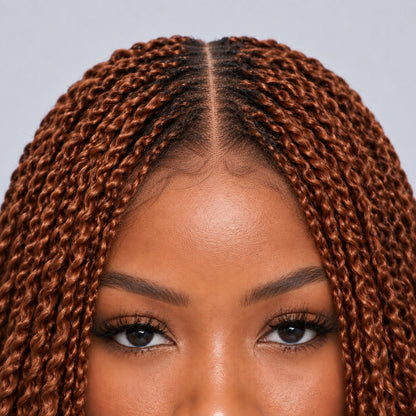 Nelly Kinky Twist - 26" 4x4 Lace Closure Color 30 Brown Wig