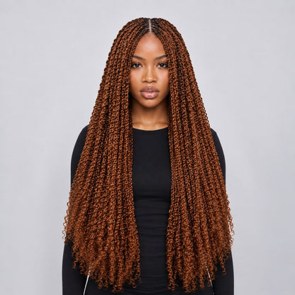 Nelly Kinky Twist - 26" 4x4 Lace Closure Color 30 Brown Wig
