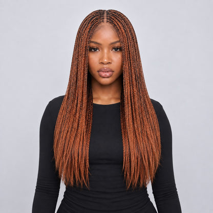 Sheyla Micro Knotless Braids - 22" 13x4 Lace Frontal Color 27/350 Mixed