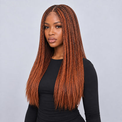 Sheyla Micro Knotless Braids - 22" 13x4 Lace Frontal Color 27/350 Mixed