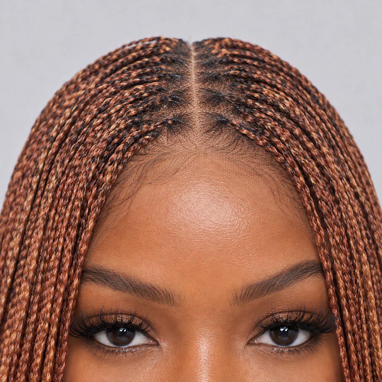 Sheyla Micro Knotless Braids - 22" 13x4 Lace Frontal Color 27/350 Mixed