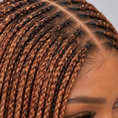 Sheyla Micro Knotless Braids - 22" 13x4 Lace Frontal Color 27/350 Mixed