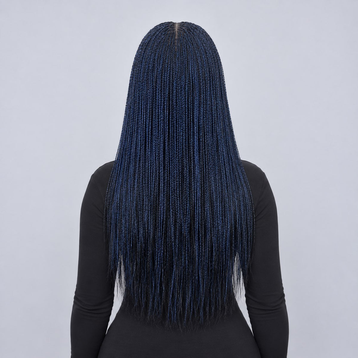 Sheyla Mini Knotless Twist - 22" 13x4 Lace Frontal Blue & Black Mixed