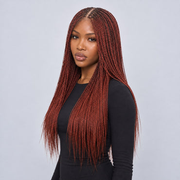 Sheyla Micro Knotless Braids - 22" 13x4 Lace Frontal Color 350