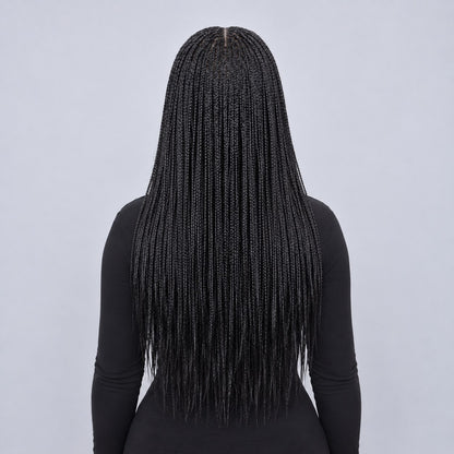 Sheyla Micro Knotless Braids - 22" 13x4 Lace Frontal Black