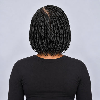 Jessy - Side Part Cornrow Bob 8" HD 13x4 Lace Frontal Black