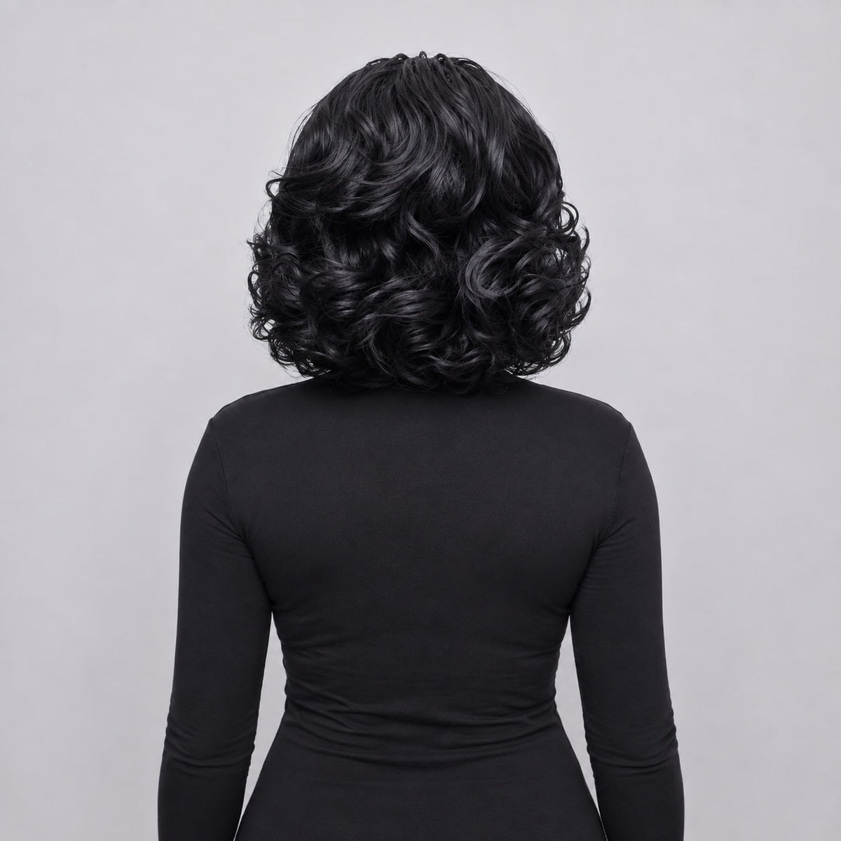Missy - French Curls Knotless Braids 12" HD 5x5 Lace Closure Black