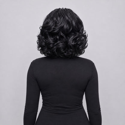 Missy - French Curls Knotless Braids 12" HD 5x5 Lace Closure Black