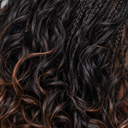 Missy - French Curls Knotless Braids 16" HD 5x5 Lace Closure - 1b/6