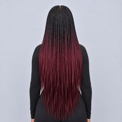 Sheyla Bone Straight Knotless Braids - 40" HD 13x4 Lace Frontal Color 1B/99J