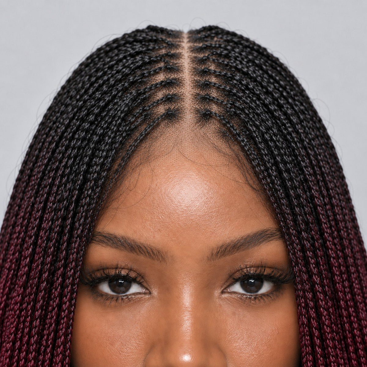 Sheyla Bone Straight Knotless Braids - 40" HD 13x4 Lace Frontal Color 1B/99J