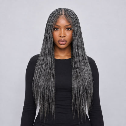 Ashley Knotless Braids - 22" 13x4 Lace Frontal Grey