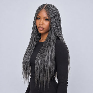 Ashley Knotless Braids - 22" 13x4 Lace Frontal Grey