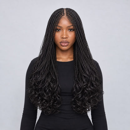 Savannah French Curls - 18" HD 13x4 Frontal Knotless Wig - Black
