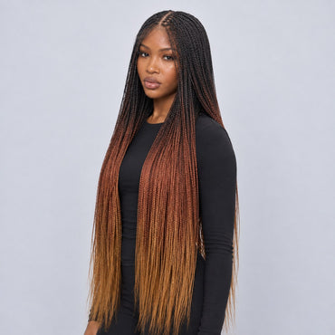 Sheyla Bone Straight - 38" HD Frontal Knotless Wig - Color T1B/30/27