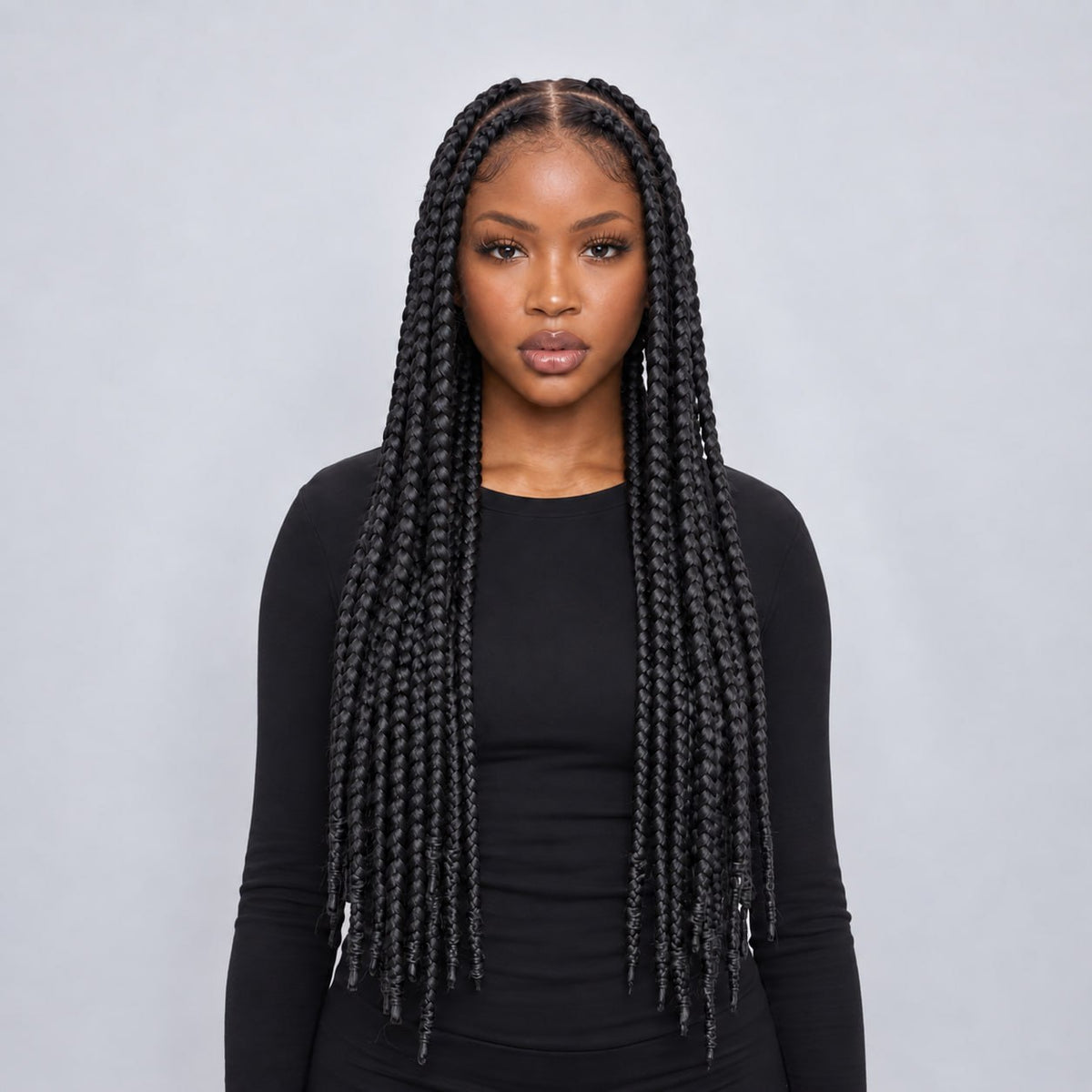 TEYANA - Jumbo Knotless Braids 26" HD Full Lace Color Black