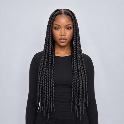 TEYANA - Jumbo Knotless Braids 26" HD Full Lace Color Black