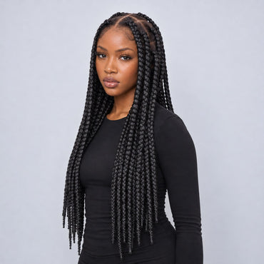 TEYANA - Jumbo Knotless Braids 26" HD 360 Full Lace Color Black