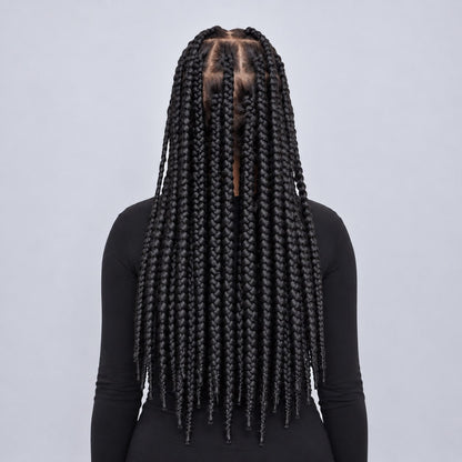 TEYANA - Jumbo Knotless Braids 26" HD Full Lace Color Black