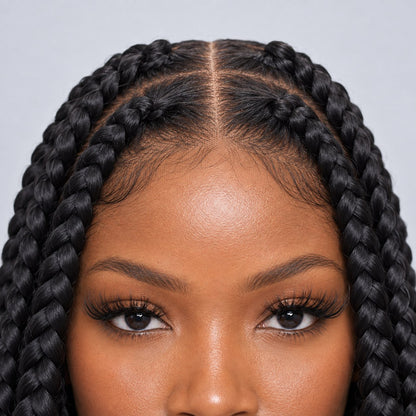 TEYANA - Jumbo Knotless Braids 26" HD Full Lace Color Black