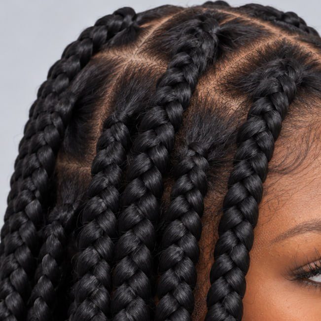 TEYANA - Jumbo Knotless Braids 26" HD Full Lace Color Black