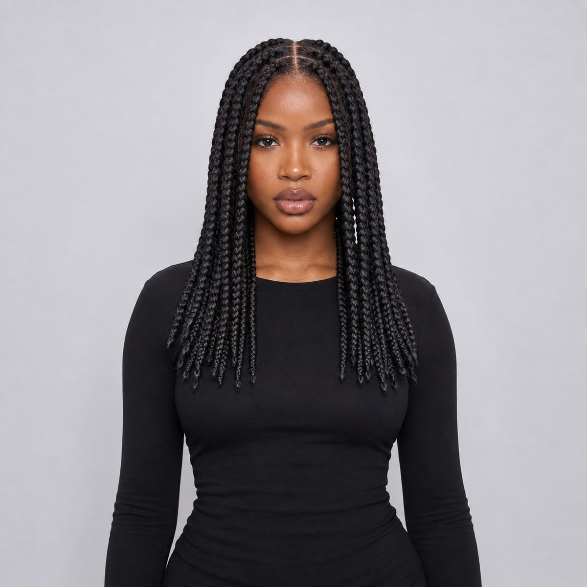 TEYANA - Jumbo Knotless Braids - 16" HD Full Lace Color Black