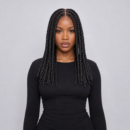 TEYANA - Jumbo Knotless Braids - 16" HD Full Lace Color Black