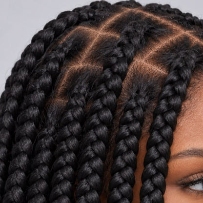 TEYANA - Jumbo Knotless Braids - 16" HD Full Lace Color Black