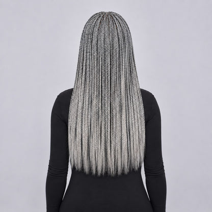 Sheyla Micro Knotless Braids - 22" 13x4 Lace Frontal Grey