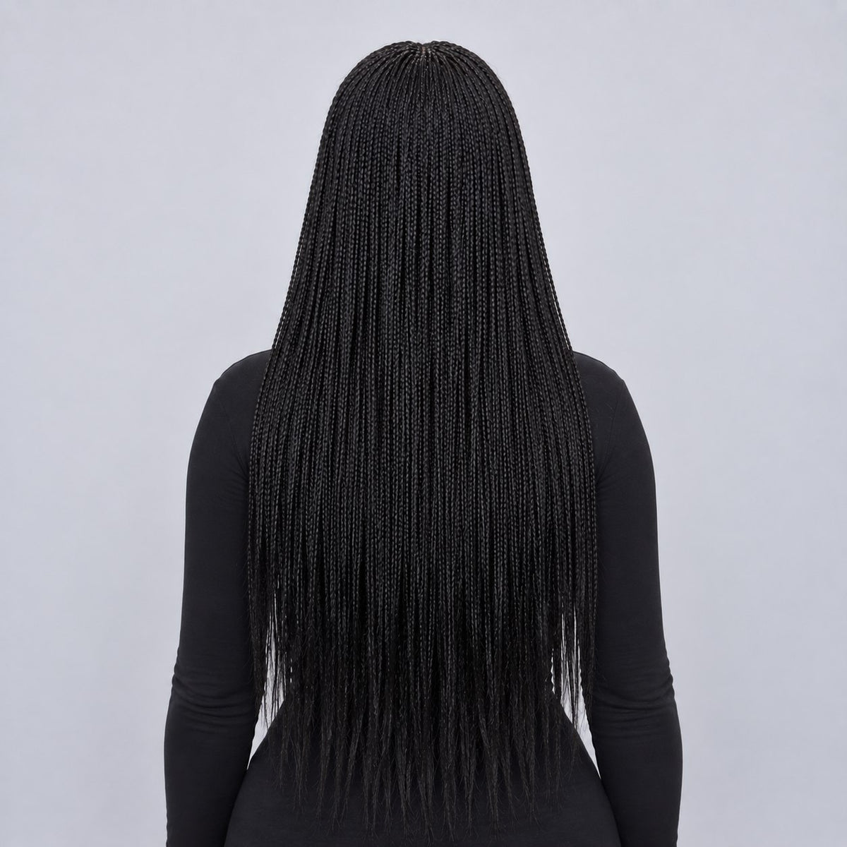 Nancy Fringe Knotless Braids - 26” Full Lace Glueless Natural Black
