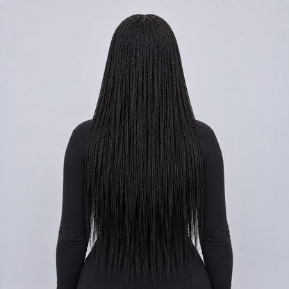 Nancy Fringe Knotless Braids - 26” Full Lace Glueless Natural Black