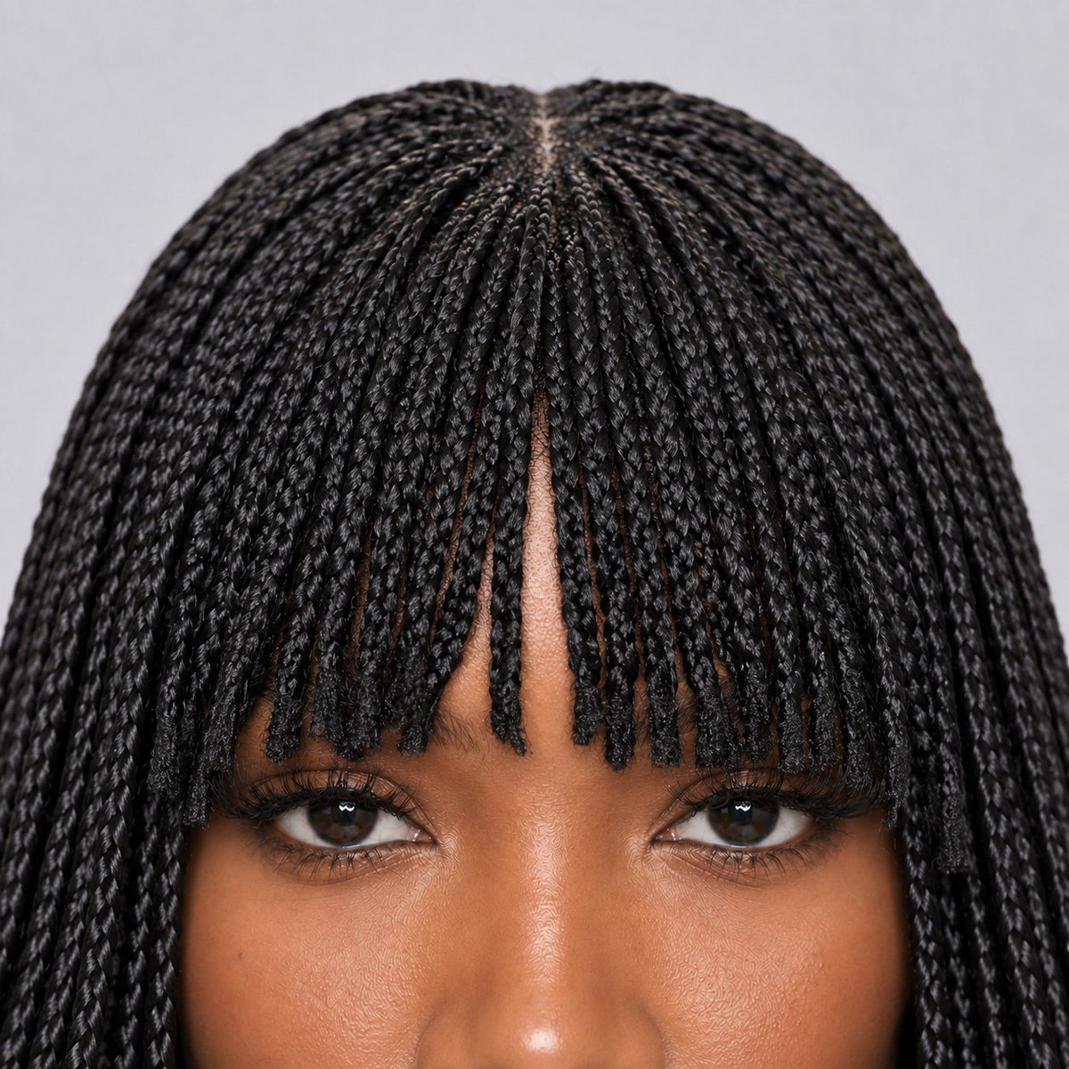 Nancy Fringe Knotless Braids - 26” Full Lace Glueless Natural Black