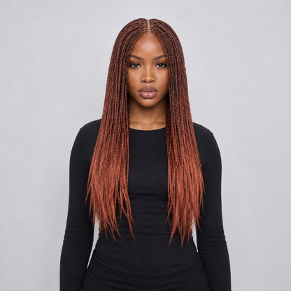 Ashley Knotless braids - 20' 4x4 Glueless Closure Color 350