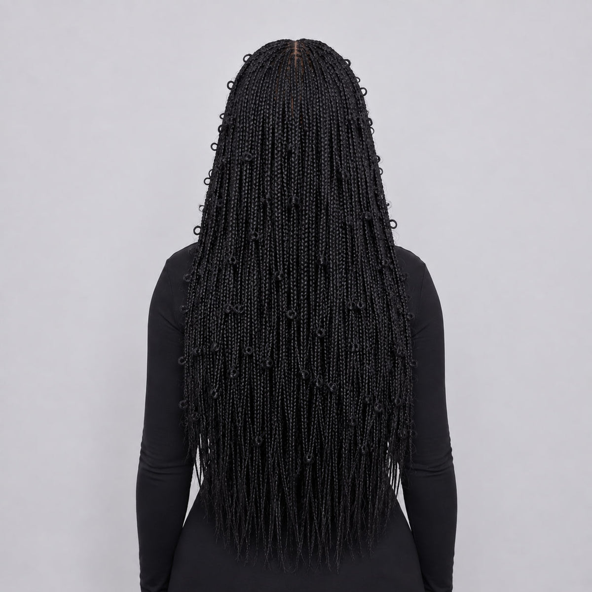 Amanda - Butterfly Knotless Braids 22" HD 4x4 Lace Closure Color Black
