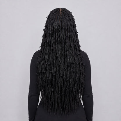 Amanda - Butterfly Knotless Braids 22" HD 4x4 Lace Closure Color Black