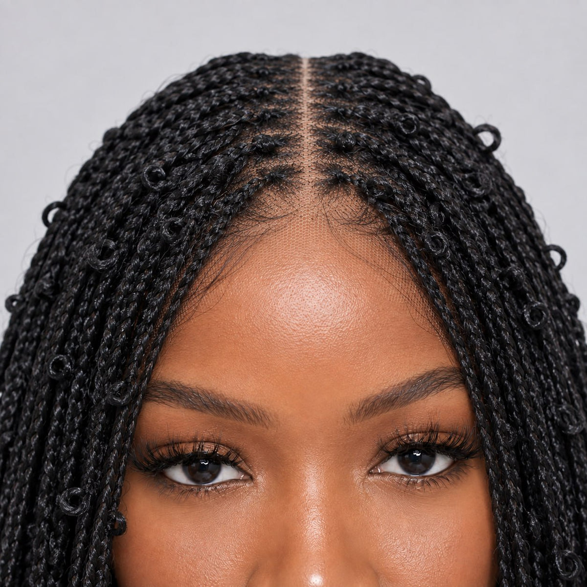 Amanda - Butterfly Knotless Braids 22" HD 4x4 Lace Closure Color Black
