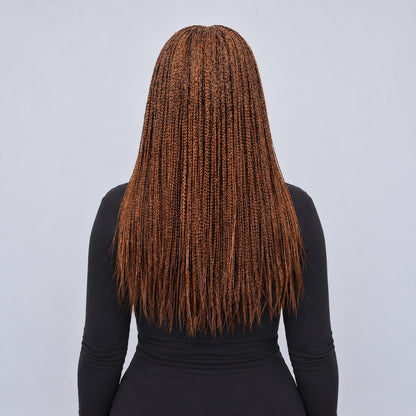 Nancy Fringe Braids - 18” Full Lace Glueless Color 30/27 Mixed Brown