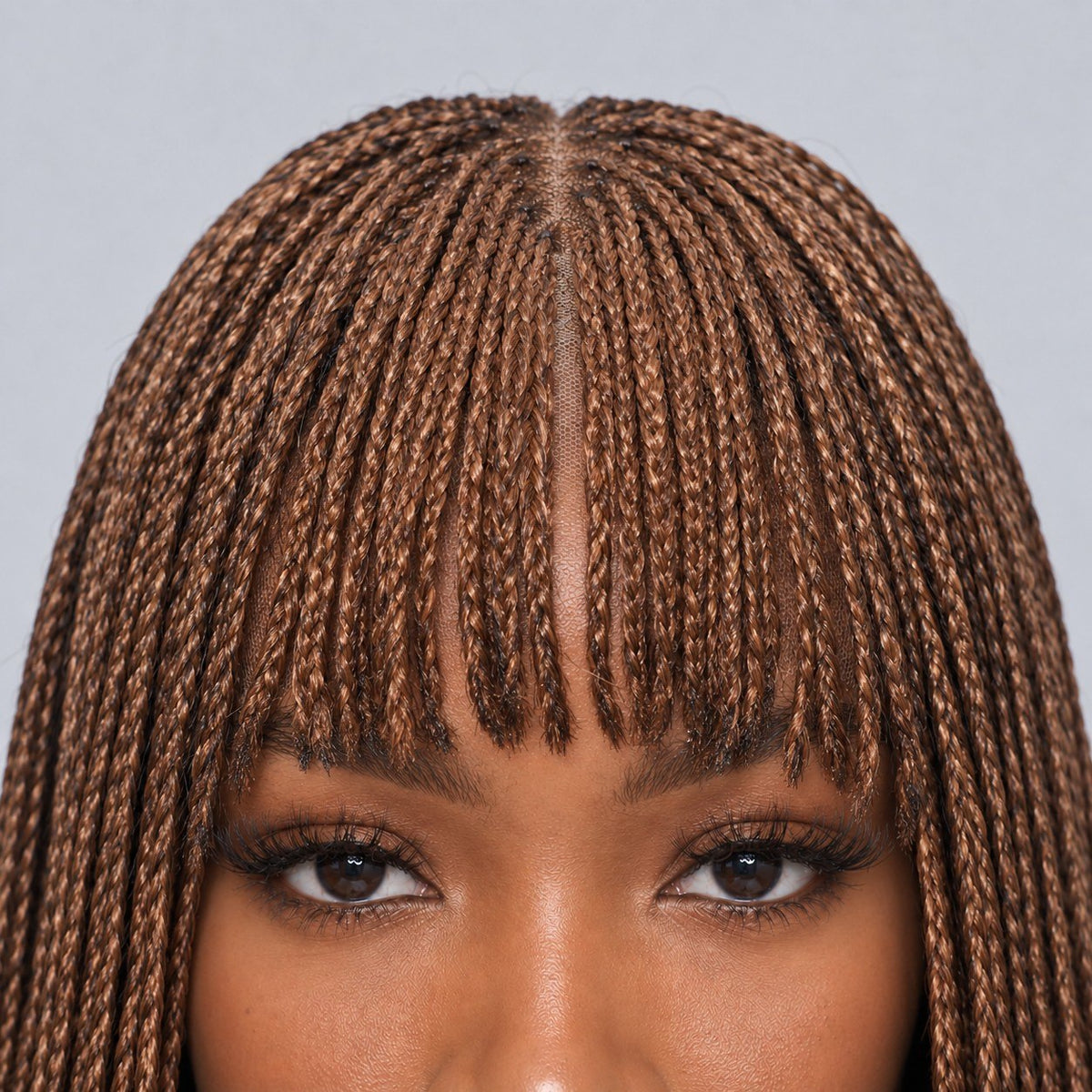Nancy Fringe Braids - 18” Full Lace Glueless Color 30/27 Mixed Brown