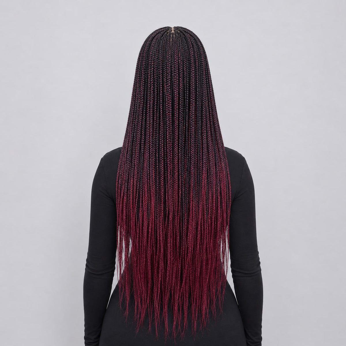 Ashley - Knotless Braids 28" HD 5x5 Lace Closure Color 1B/BUG