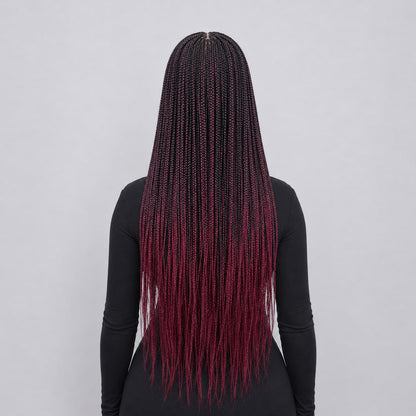 Ashley - Knotless Braids 28" HD 5x5 Lace Closure Color 1B/BUG