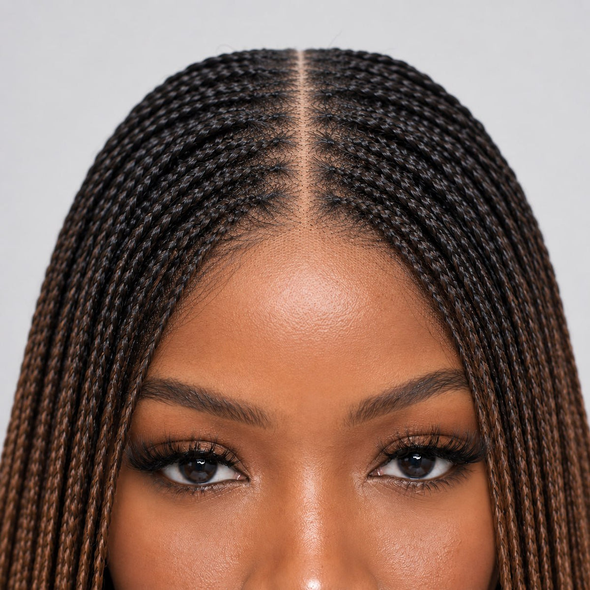 Ashley - Knotless Braids  28" HD 5x5 Lace Closure Color 1b/6