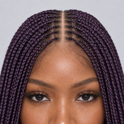 Zoe Blunt Tips Braids - 16” 4x4 Closure Glueless Color Purple