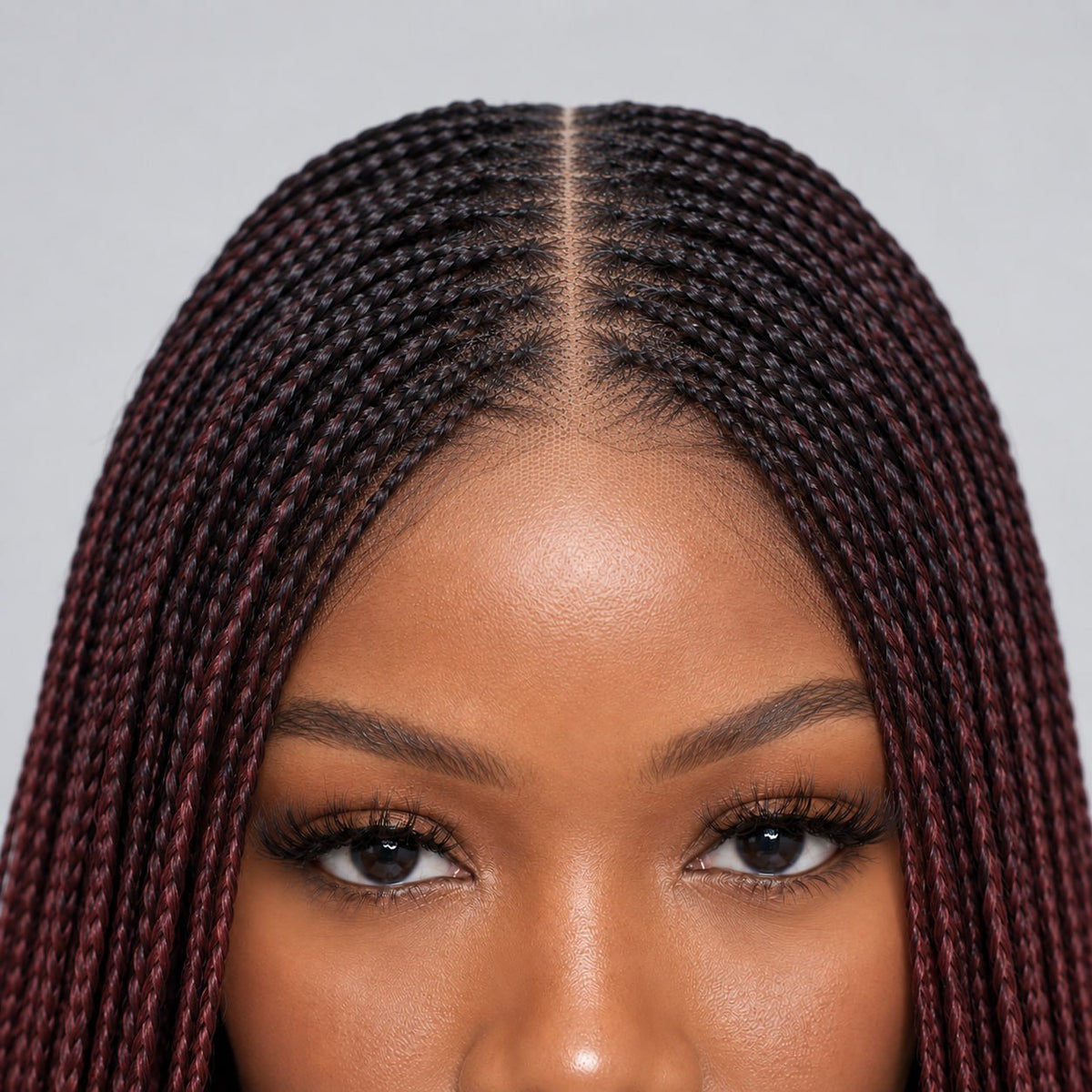 Ashley - Knotless Braids 28" HD 5x5 Lace Closure Color 1B/350